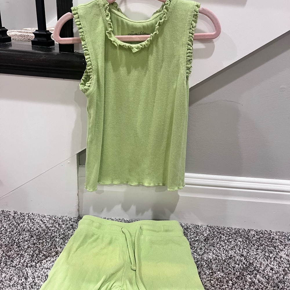 SweetHoney Lime Green Shorts Set